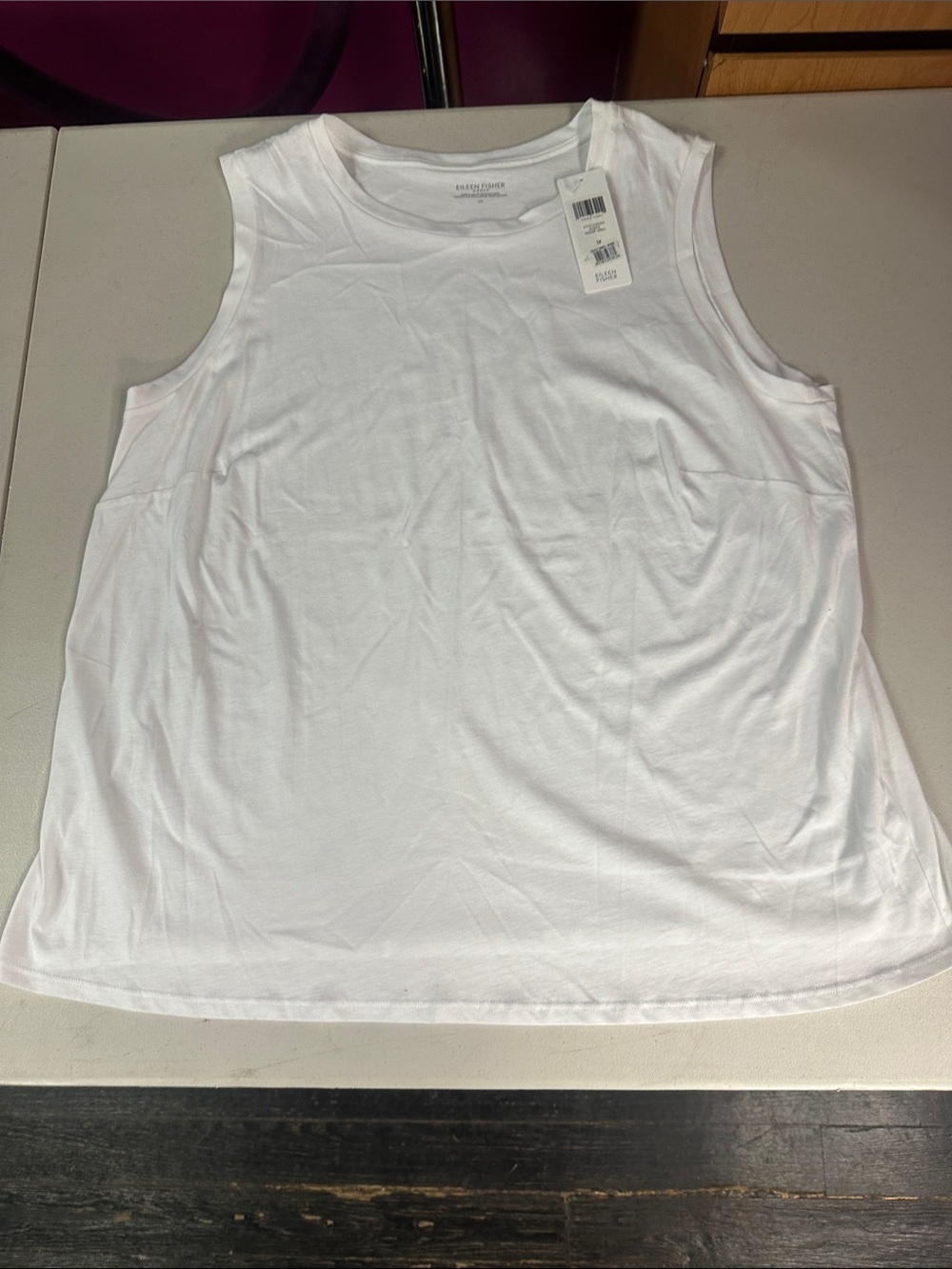 Eileen Fisher White Shell Tank Top
